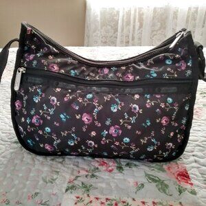Nwot,  black floral lesportsac crossbody.